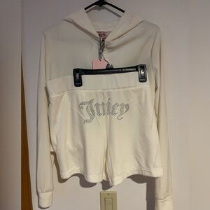 Juicy Couture Cream Hoodie and shorts set with Sparkling Logo